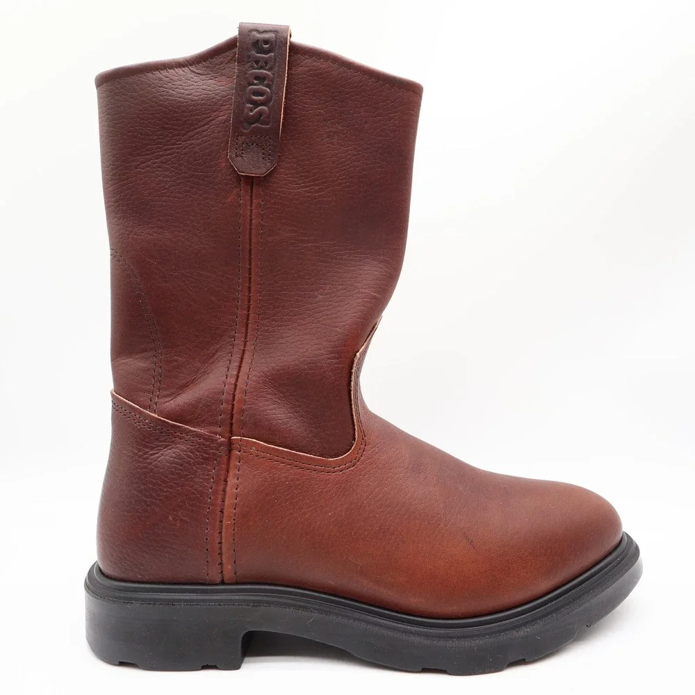 Red Wing 1132 Pecos Boots Mens 8 E Brown Leather Pull On Work Made In USA NIB